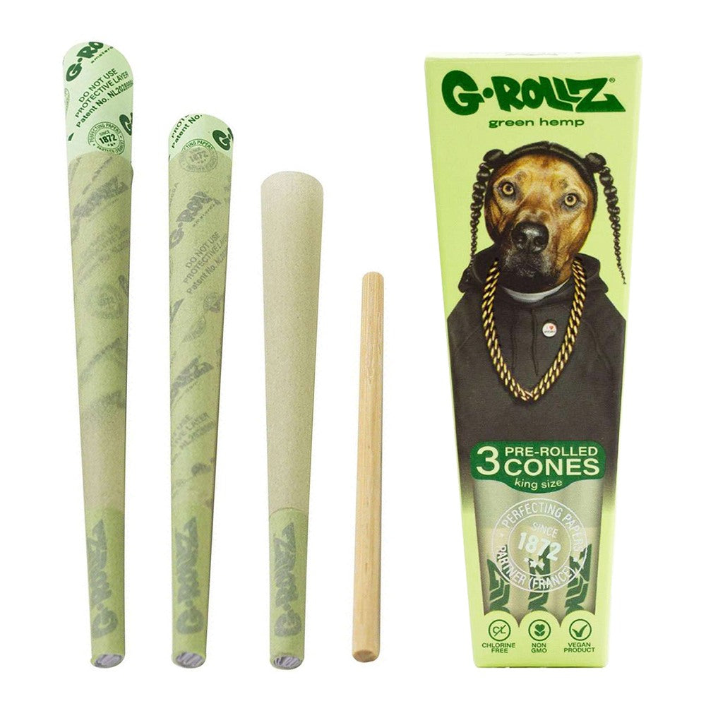 G-ROLLZ PETS ROCK "RAP" ORGANIC GREEN HEMP 3 KS CONES