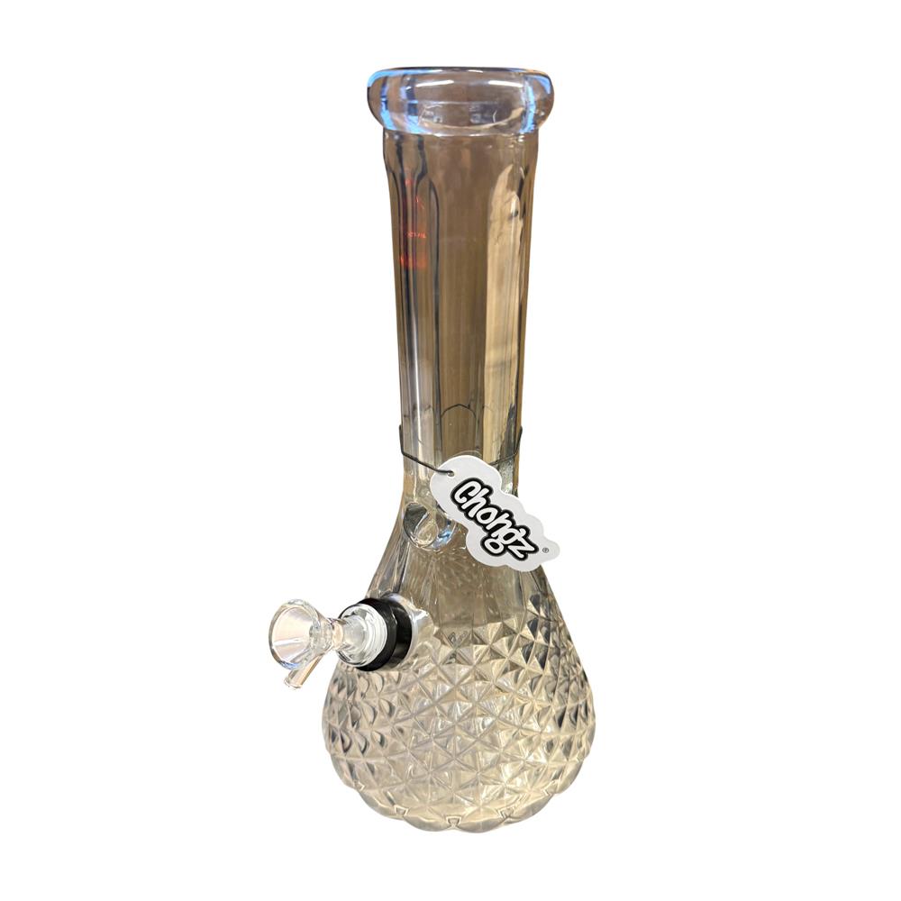 CHONGZ 30CM "LARRY" SMOKED CUT GLASS WATERPIPE