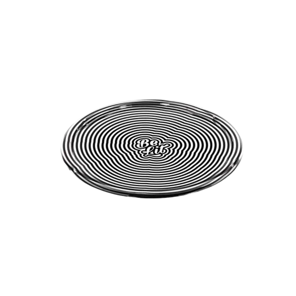 BE LIT ROUND ROLLING TRAY - RIPPLE