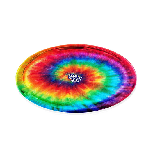 BE LIT ROUND ROLLING TRAY - TIE DYE