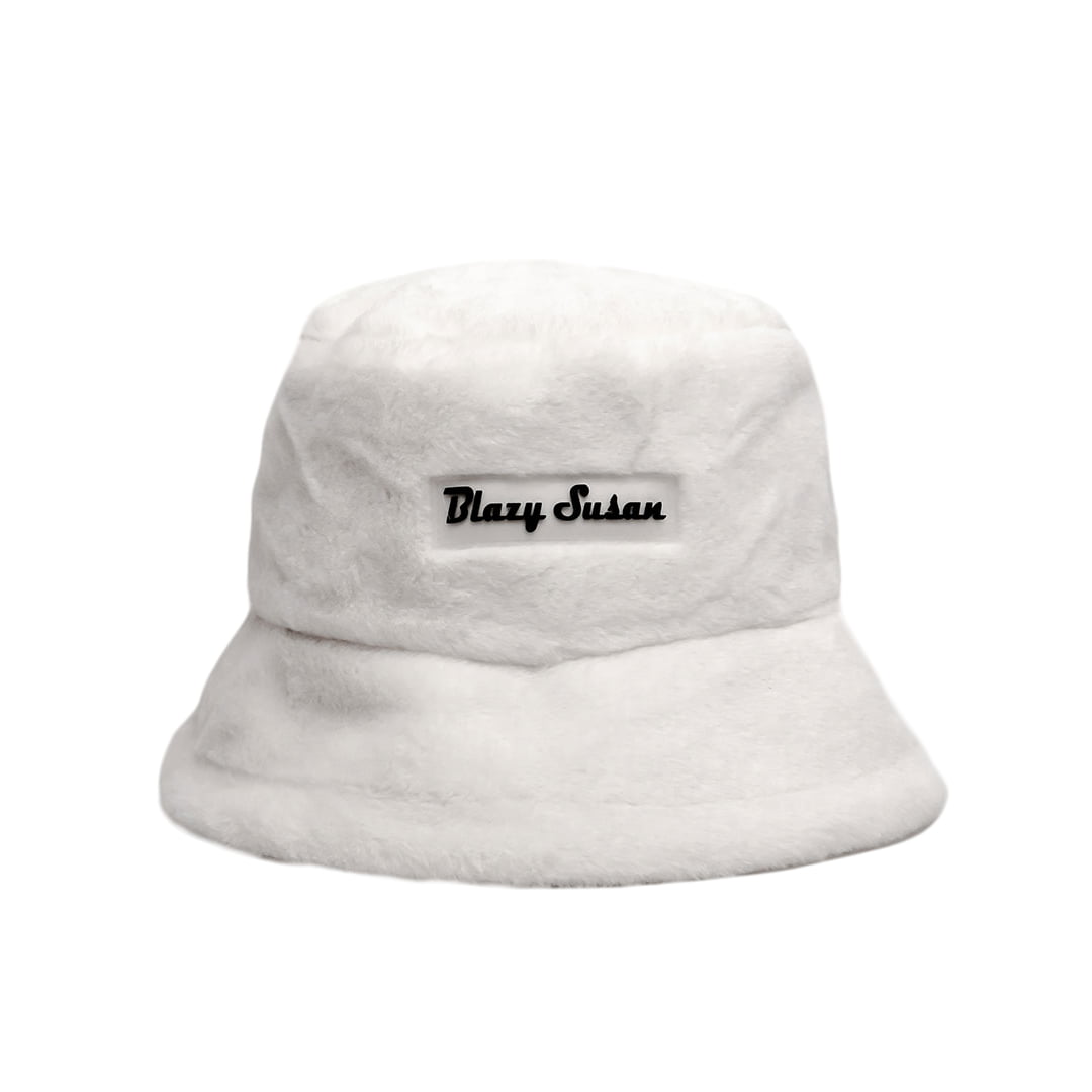 BLAZY SUSAN FUZZY HAT WHITE