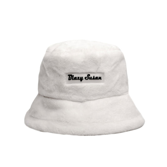 BLAZY SUSAN FUZZY HAT WHITE