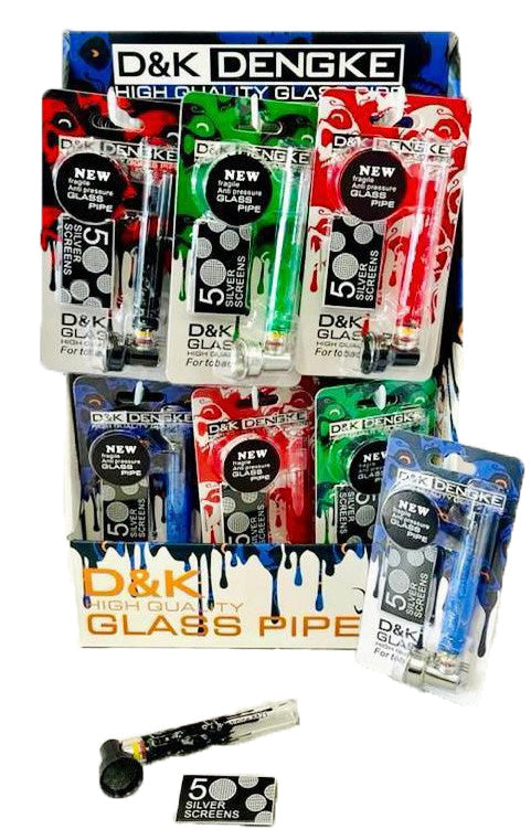 CARDED SPLASH GLASS PIPE + SCREENS