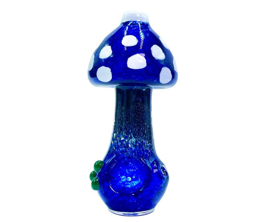 COLOURED GLASS PIPE 3" MUSHROOM DESIGN