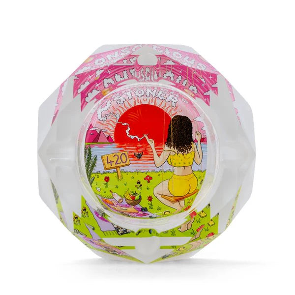 CONSCIOUS STONER GIRL GLASS ASHTRAY