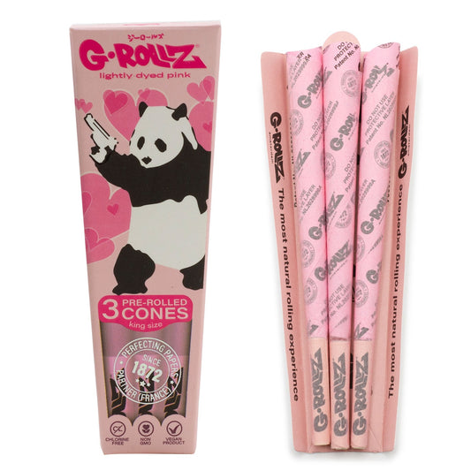 G-ROLLZ BANKSY GRAFFITI "PANDA GUNNIN" PINK 3 KS CONES