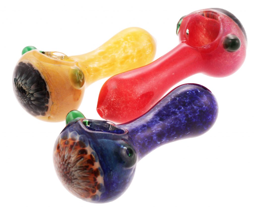 HEAVY WEIGHT COLOURED GLASS PIPE