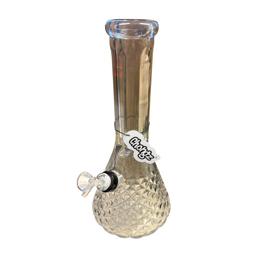 CHONGZ 30CM "LARRY" SMOKED CUT GLASS WATERPIPE