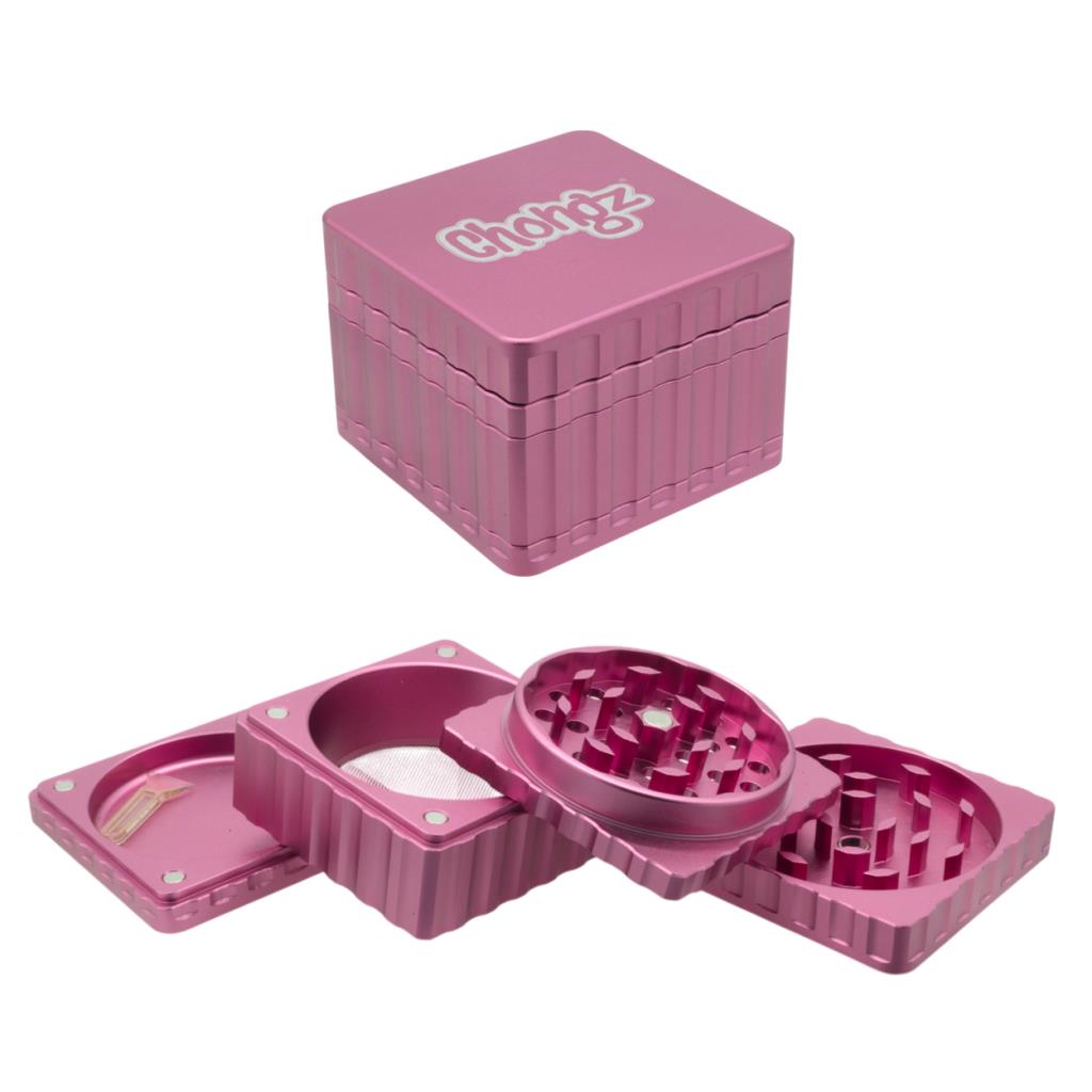 CHONGZ 44MM 4PT "CELEBRITY SQUARES" ALUMINIUM GRINDER