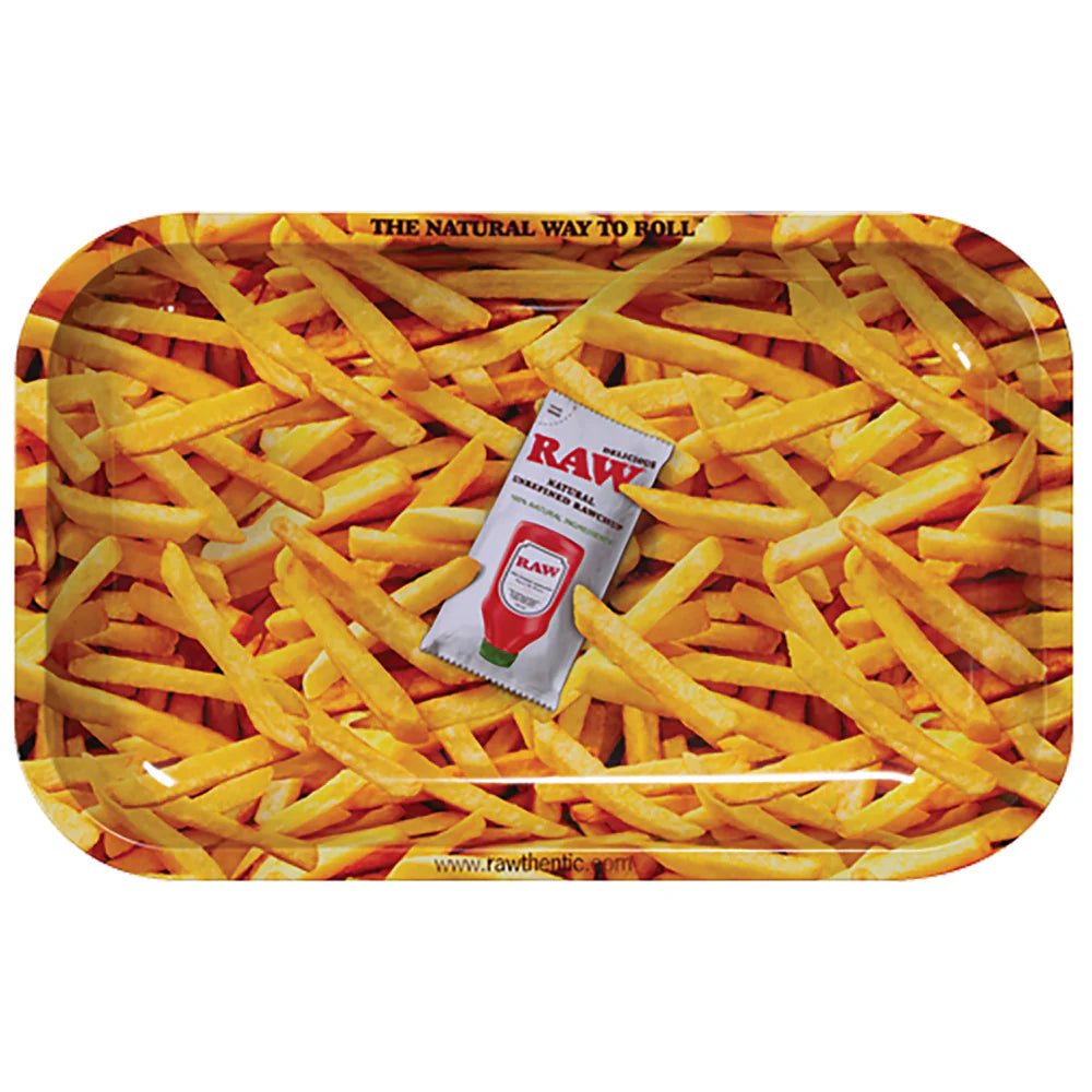 RAW FRENCH FRIES METAL ROLLING TRAY SMALL