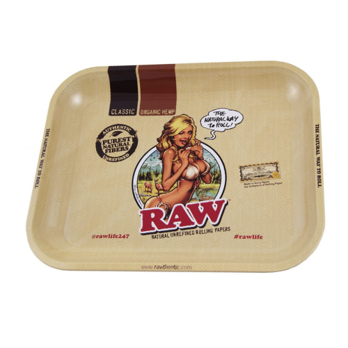 RAW GIRL METAL ROLLING TRAY MEDIUM