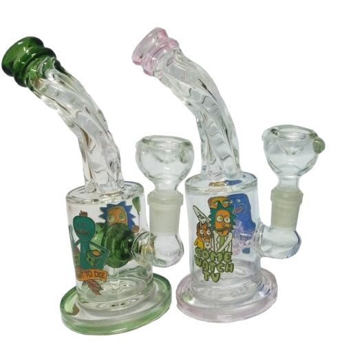 R&M TWISTED NECK GLASS WATERPIPE 165G & 15CM