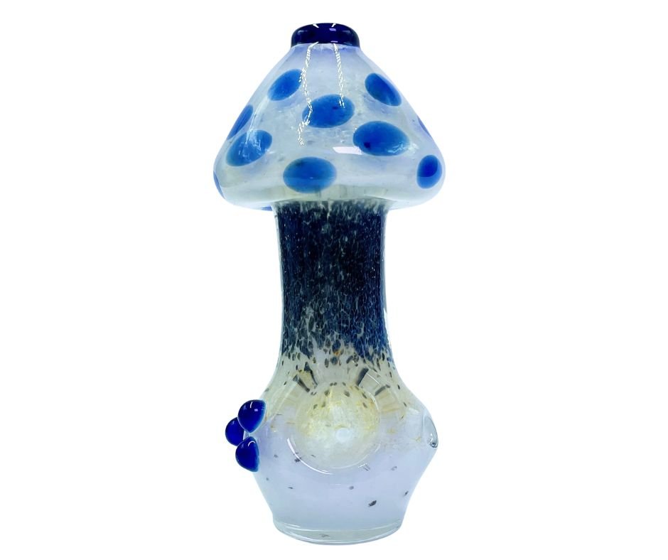 COLOURED GLASS PIPE 3" MUSHROOM DESIGN - SeedySide