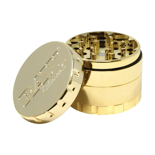 RAW ETHEREAL GRINDER STAINLESS STEEL - GOLD PLATED - SeedySide