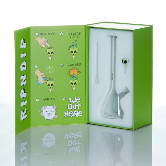RIP N DIP WE OUT HERE GLASS BEAKER GREEN - SeedySide
